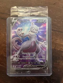 SEALED Mewtwo V SWSH229 Black Star Promo Full Art Holo Pokemon GO TCG 2022 - Image 1