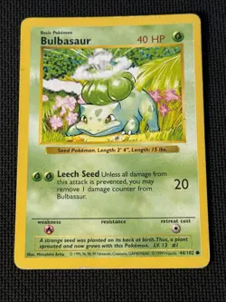 Bulbasaur 44/102 - Shadowless - Pokemon Base Set - Image 1