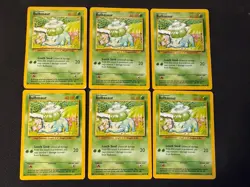 6 x Bulbasaur 44/102 - Pokemon Base Set Unlimited - Image 1