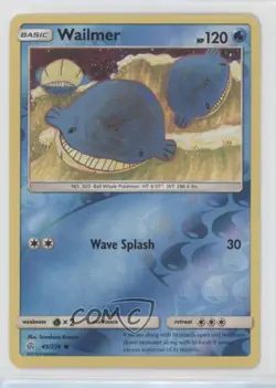 Wailmer Reverse Foil Pokemon Sun & Moon Cosmic Eclipse #45 - Image 1