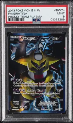 2013 POKEMON B&W PROMO TEAM PLASMA #BW74 FULL ART/GIRATINA PSA 9 - Image 1