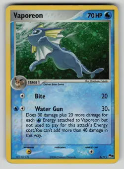 Vaporeon 6/17 Rare POP Series 3 Pokemon MP - Image 1