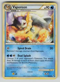 Vaporeon 52/95 Uncommon Call of Legends Pokemon LP - Image 1