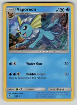 Vaporeon 18/68 Holo Rare Hidden Fates Pokemon NM - Image 1
