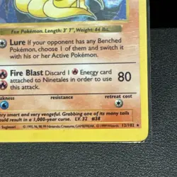 Ninetales 12/102 - Pokemon Base Set (Shadowless) Holo - Image 4