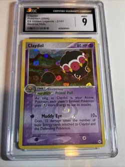 Pokemon Claydol 2004 EX Hidden Legends 2/101 Holo Rare CGC 9 Graded - Image 1