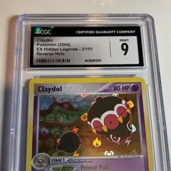 Pokemon Claydol 2004 EX Hidden Legends 2/101 Holo Rare CGC 9 Graded - Image 2
