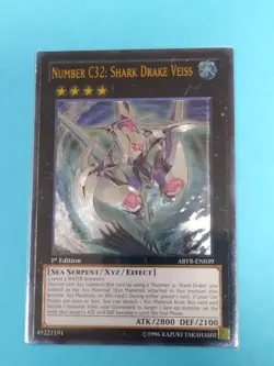 YuGiOh Abyss Rising NUMBER C32: SHARK DRAKE VEISS - ABYR-EN039 Ultimate Rare 1st - Image 1