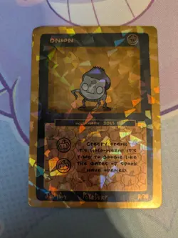Pokederp Halloween Pokemon Fanart Card Onion Cracked Ice Holo - Image 1