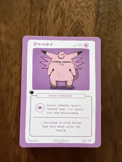 1st Edition Pokederp 2 Poinky - Clefable 36/38 Custom Derpy Card Pokemon - Image 1