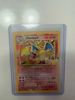 Pokemon Charizard Base Set Holo Rare 4/102 120HP English Card - Image 1