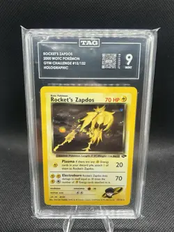Gym Challenge Rockets Zapdos Holo Card 15/132 Swirl - Image 1