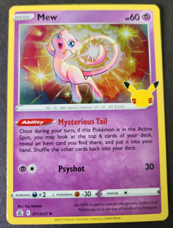 Pokemon TCG Mew #011/025 Celebrations Holo Rare, Pack Fresh, Free Card - Image 5
