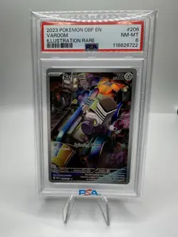 Pokemon Varoom 206/197 Scarlet & Violet: Obsidian Flames Illustration PSA 8 - Image 1