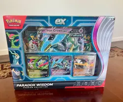 Pokemon TCG Paradox Wisdom Premium Collection Box Sealed 7 Packs – Corner Scuffs - Image 1