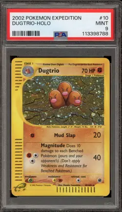 Pokemon Dugtrio Expedition Holo Rare #10 PSA 9 Mint - Image 1