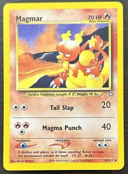 Pokemon TCG Magmar 40/111 Neo Genesis Unlimited HP - Image 1