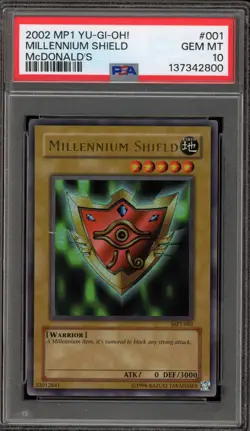 Yu-Gi-Oh! Millennium Shield McDonald's Ultra Rare Promo MP01-001 PSA 10 Gem Mint - Image 1