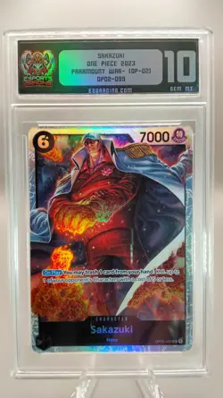 2023 ONE PIECE - PARAMOUNT WAR SAKAZUKI OP02-099 (SR) - Graded 10 GEM/MT - Image 1
