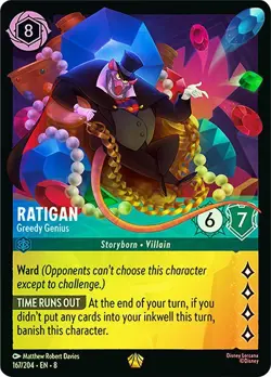 Cold Foil RATIGAN GREEDY GENIUS 1x Rare Disney Lorcana NM Legendary - Image 1