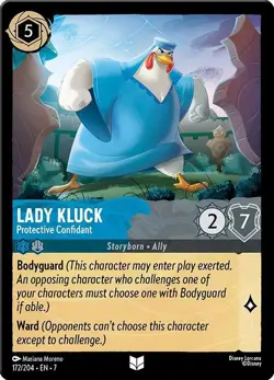 Disney Lorcana Archazia's Island Lady Kluck Protective Confidant 172/204 FOIL - Image 1