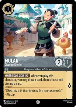 Disney Lorcana TCG - Archazia's Island - Mulan - Disguised Soldier 193/204 FOIL - Image 1