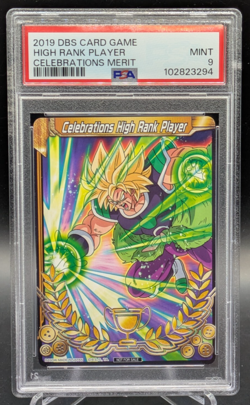 PSA 9 High Rank Player Celebrations Merit Card DBS Dragon Ball Super Trophy - Image 1