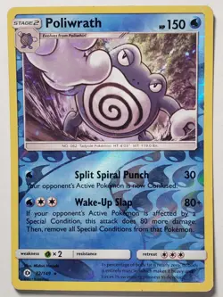REVERSE HOLO Poliwrath 32/149 PL - Sun Moon Pokemon Card - $2 Combined Shipping - Image 1