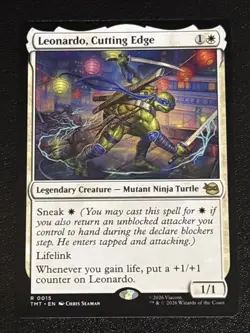 MTG Teenage Mutant Ninja Turtles Leonardo, Cutting Edge 0015 NM Rare - Image 1