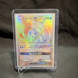 Pokemon Tapu Fini GX Rainbow Rare SM-Burning Shadows 152/147 Holo Basic 170 HP - Image 1