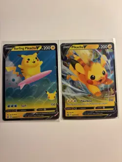 Pokemon TCG Pikachu Black Star Promo And Surfing Celebrations Lot - Image 1