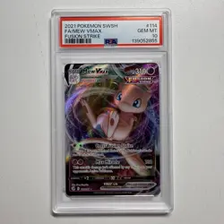 2021 Pokemon SWSH Full Art Mew VMAX Fusion Strike #114 Graded PSA 10 GEM MT - Image 1