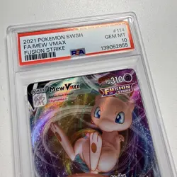 2021 Pokemon SWSH Full Art Mew VMAX Fusion Strike #114 Graded PSA 10 GEM MT - Image 2