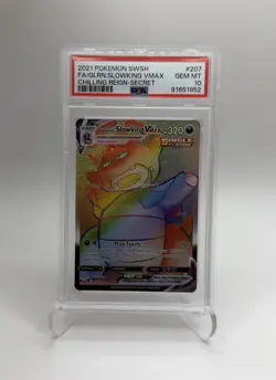 2021 POKEMON SWORD & SHIELD CHILLING REIGN #207 FA/GLRN.SLOWKING VMAX PSA 10 - Image 3
