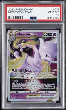 2022 POKEMON GO #031 MEWTWO VSTAR PSA 10 - Image 1