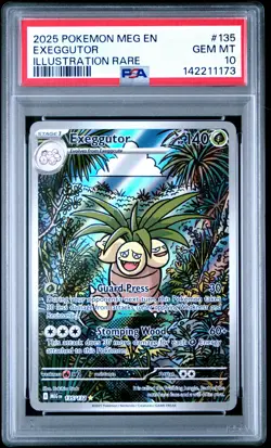 2025 POKEMON MEG EN-MEGA EVOLUTION ILLUSTRATION RARE #135 EXEGGUTOR PSA 10 - Image 1
