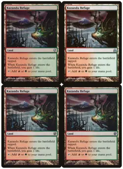 MTG Kazandu Refuge x4 Mixed Sets Uncommon LP Playset - Image 1