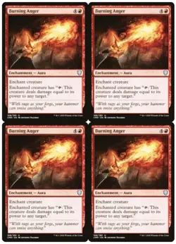 MTG Burning Anger x4 Commander Legends Uncommon NM Playset - Image 1