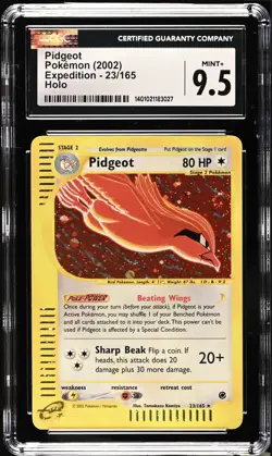CGC 9.5 Pidgeot 2002 Expedition 23/165 Holo Pokemon Card With Swirl 💫 - Image 1