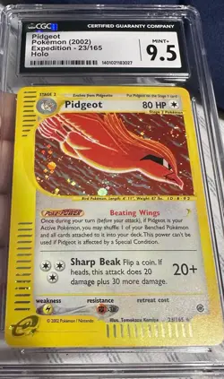 CGC 9.5 Pidgeot 2002 Expedition 23/165 Holo Pokemon Card With Swirl 💫 - Image 3