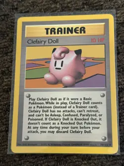 Clefairy Doll 70/102 Base Set TRAINER Pokemon Card - Image 1