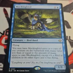 Magic: The Gathering Mockingbird Bloomburrow Rare Blue Creature Flying Card 61 - Image 1