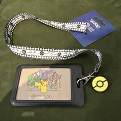 Pokemon x Natural History Museum Pikachu & Friends Lanyard ID Card Holder black - Image 1