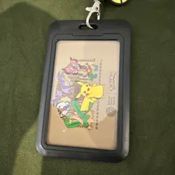 Pokemon x Natural History Museum Pikachu & Friends Lanyard ID Card Holder black - Image 2