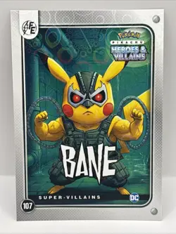 Pokemon Pikachu Heroes And Villains BANE Super Villains Card No. 107 DC Holo - Image 1