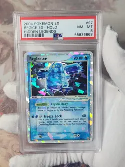2004 Pokemon Hidden Legends EX Regice ex #97 Holo Rare Graded Pokemon Card PSA 8 - Image 1