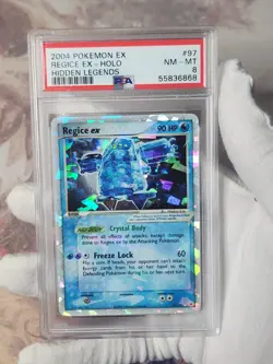 2004 Pokemon Hidden Legends EX Regice ex #97 Holo Rare Graded Pokemon Card PSA 8 - Image 2