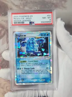 2004 Pokemon Hidden Legends EX Regice ex #97 Holo Rare Graded Pokemon Card PSA 8 - Image 3