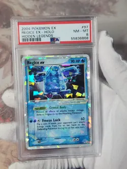 2004 Pokemon Hidden Legends EX Regice ex #97 Holo Rare Graded Pokemon Card PSA 8 - Image 4