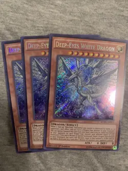 Yugioh Deep Eyes White Dragon MVP1 Secret Rare X3 Card Playset NM - Image 1
